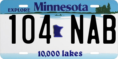 MN license plate 104NAB