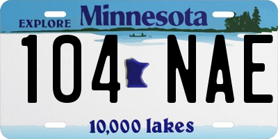 MN license plate 104NAE