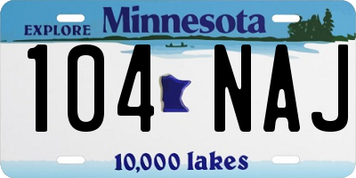 MN license plate 104NAJ