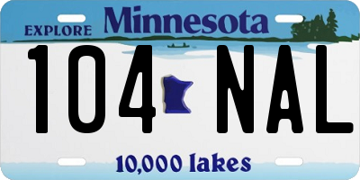 MN license plate 104NAL