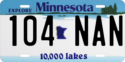 MN license plate 104NAN