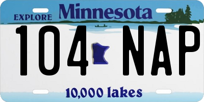 MN license plate 104NAP