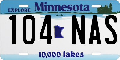 MN license plate 104NAS