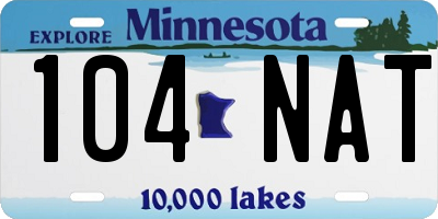 MN license plate 104NAT