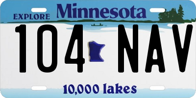 MN license plate 104NAV