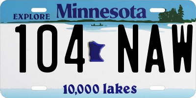 MN license plate 104NAW