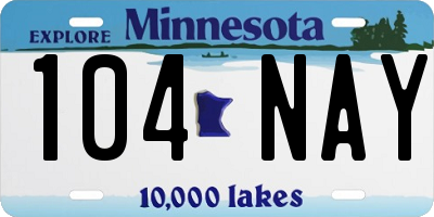 MN license plate 104NAY