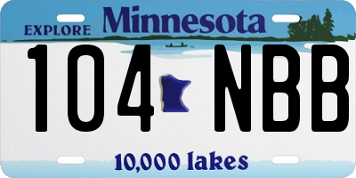 MN license plate 104NBB