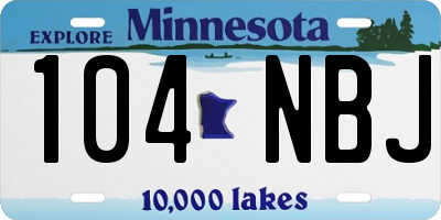 MN license plate 104NBJ