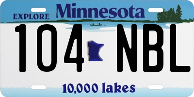 MN license plate 104NBL