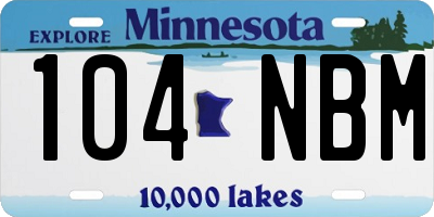 MN license plate 104NBM