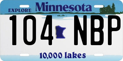 MN license plate 104NBP