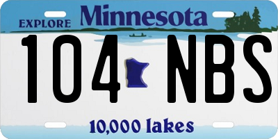 MN license plate 104NBS
