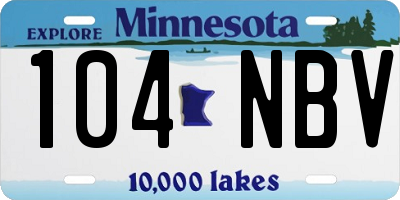 MN license plate 104NBV