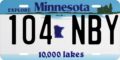 MN license plate 104NBY