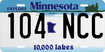 MN license plate 104NCC