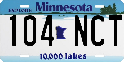 MN license plate 104NCT