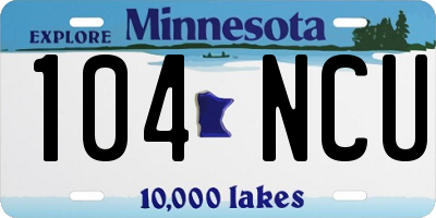 MN license plate 104NCU