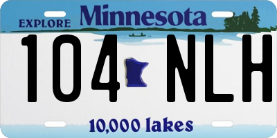 MN license plate 104NLH