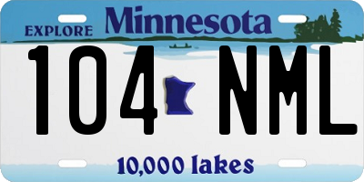 MN license plate 104NML