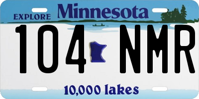MN license plate 104NMR