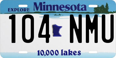 MN license plate 104NMU