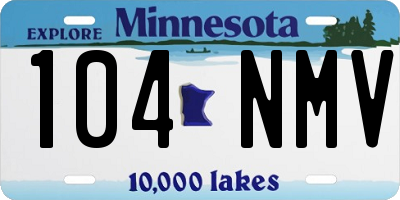 MN license plate 104NMV