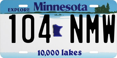 MN license plate 104NMW