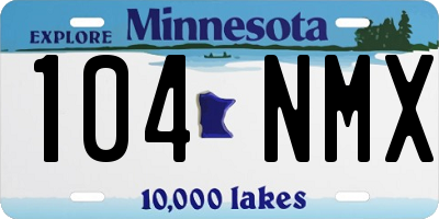 MN license plate 104NMX