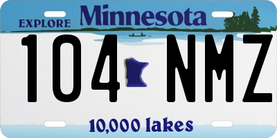 MN license plate 104NMZ