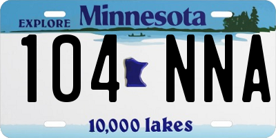 MN license plate 104NNA