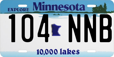 MN license plate 104NNB