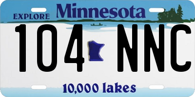MN license plate 104NNC
