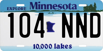 MN license plate 104NND