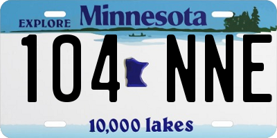 MN license plate 104NNE