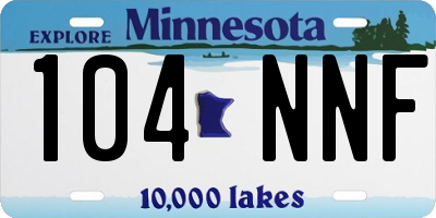 MN license plate 104NNF