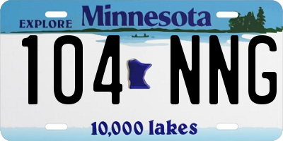 MN license plate 104NNG
