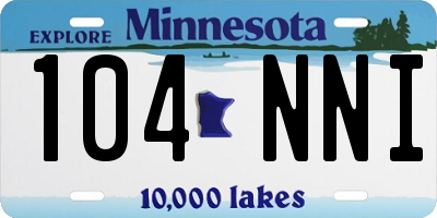MN license plate 104NNI