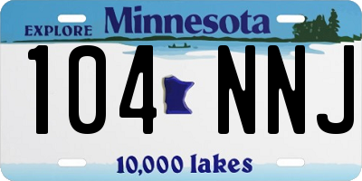 MN license plate 104NNJ