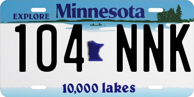 MN license plate 104NNK
