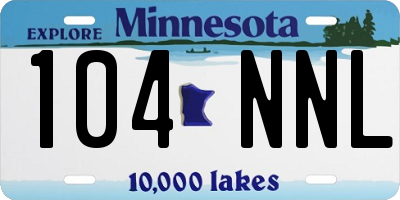 MN license plate 104NNL