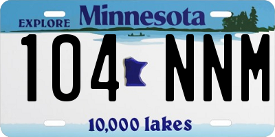 MN license plate 104NNM