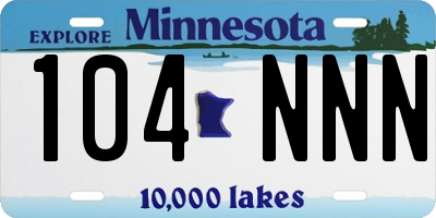 MN license plate 104NNN