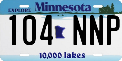 MN license plate 104NNP