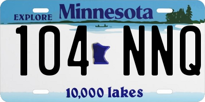 MN license plate 104NNQ