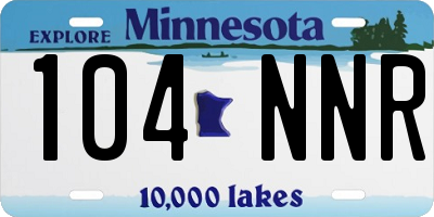 MN license plate 104NNR