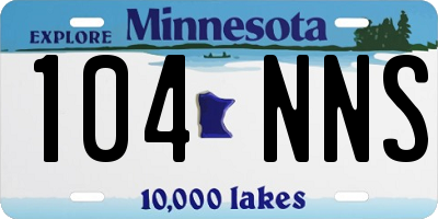 MN license plate 104NNS