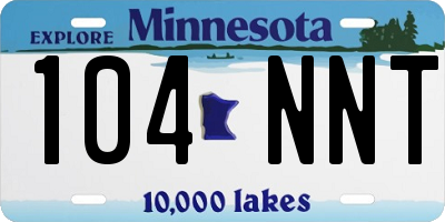 MN license plate 104NNT