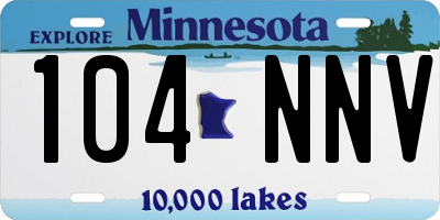 MN license plate 104NNV