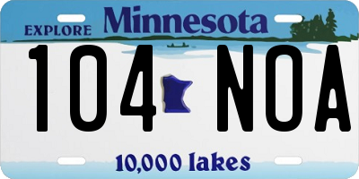 MN license plate 104NOA